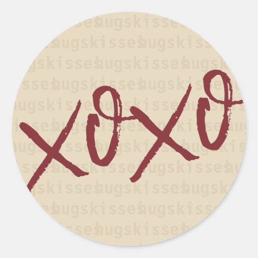 Xoxo Umarmungsküsse in der Sahnefarbe Runder Aufkleber (Vorderseite)