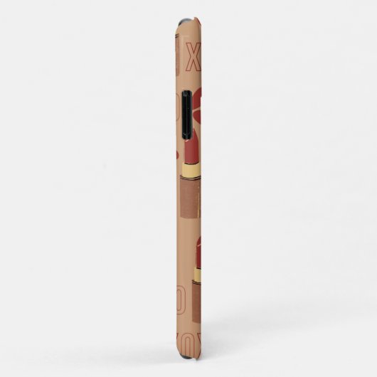 XOXO- und Lipsticks-Muster Case-Mate iPhone Hülle (Hinten/Rechts)