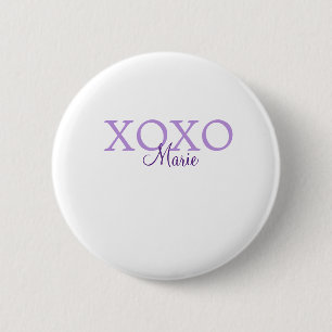 Xoxo valentin Tag hinzufügen Name lila Pastel mini Button