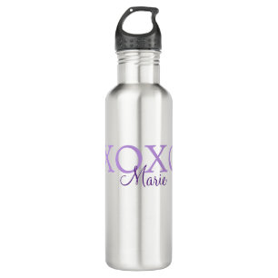 Xoxo valentin Tag hinzufügen Name lila Pastel mini Edelstahlflasche
