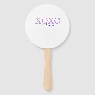 Xoxo valentin Tag hinzufügen Name lila Pastel mini Fächer
