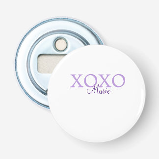 Xoxo valentin Tag hinzufügen Name lila Pastel mini Flaschenöffner