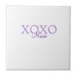 Xoxo valentin Tag hinzufügen Name lila Pastel mini Fliese<br><div class="desc">schönes Design</div>