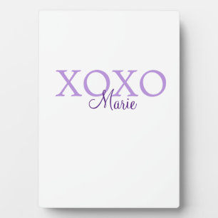 Xoxo valentin Tag hinzufügen Name lila Pastel mini Fotoplatte
