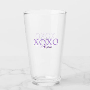 Xoxo valentin Tag hinzufügen Name lila Pastel mini Glas