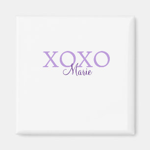 Xoxo valentin Tag hinzufügen Name lila Pastel mini Magnet