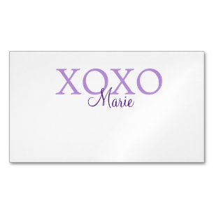 Xoxo valentin Tag hinzufügen Name lila Pastel mini Magnetische Visitenkarte