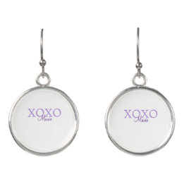 Xoxo valentin Tag hinzufügen Name lila Pastel mini Ohrringe