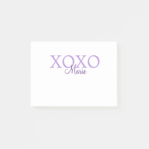Xoxo valentin Tag hinzufügen Name lila Pastel mini Post-it Klebezettel