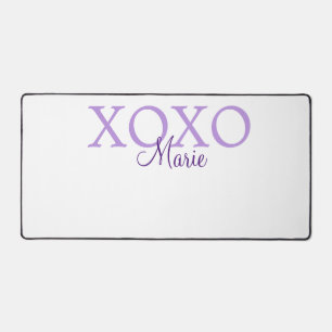 Xoxo valentin Tag hinzufügen Name lila Pastel mini Schreibtischunterlage