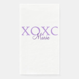 Xoxo valentin Tag hinzufügen Name lila Pastel mini Serviette