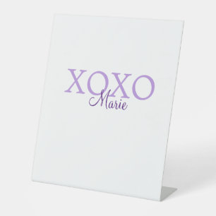 Xoxo valentin Tag hinzufügen Name lila Pastel mini Sockelschild