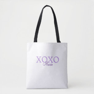 Xoxo valentin Tag hinzufügen Name lila Pastel mini Tasche