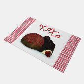XOXO Valentine Bonbon and Dark Chocolate Fußmatte (Schrägansicht)