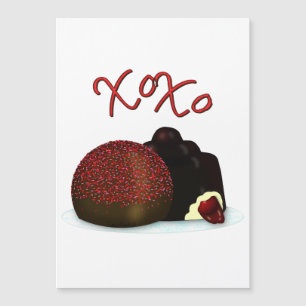 XOXO Valentine Bonbon and Dark Chocolate Magnetkarte