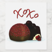 XOXO Valentine Bonbon and Dark Chocolate Weinetikett (Einzelnes Label)