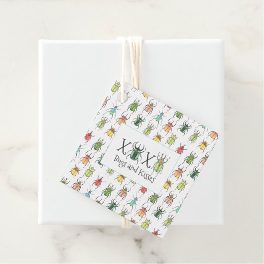 XOXO Valentine Bugs und Kisses Lovebug Beetles Geschenkanhänger (Beispiel)