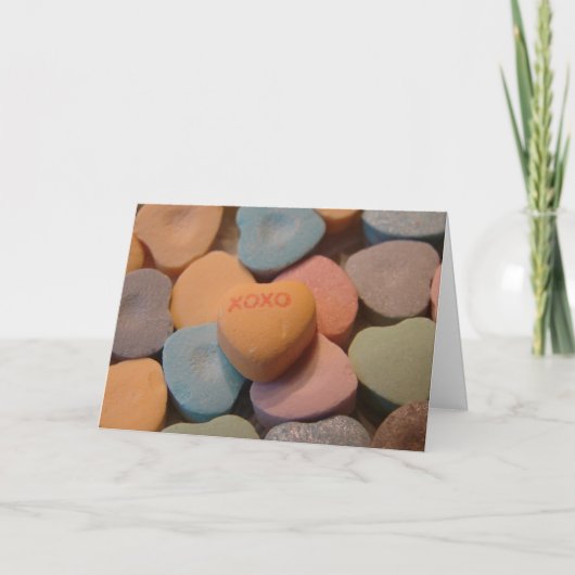 XOXO Valentine Candy Feiertagskarte (Vorderseite)
