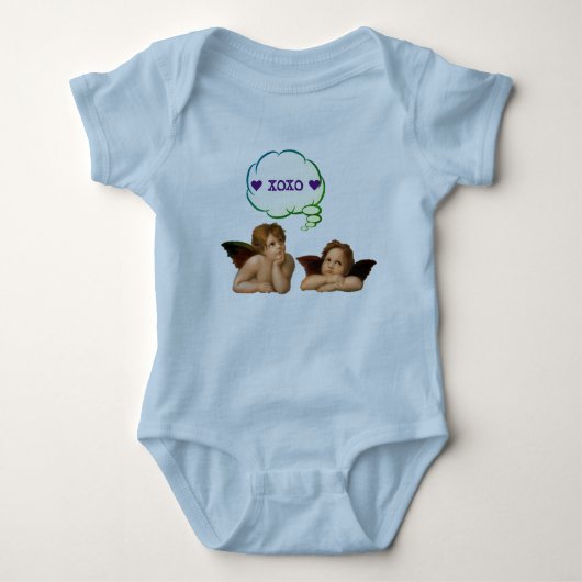 XOXO Valentine Cherub Angel für benutzerdefinierte Baby Strampler (Vorderseite)