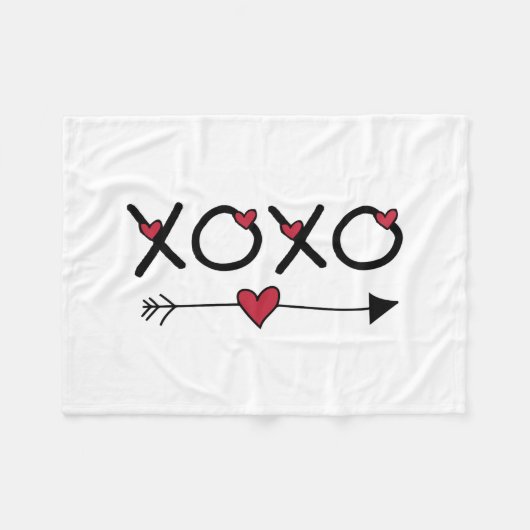 XOXO Valentine Fleecedecke (Vorderseite (Horizontal))