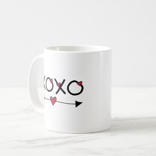 XOXO Valentine Kaffeetasse (Vorderseite Links)