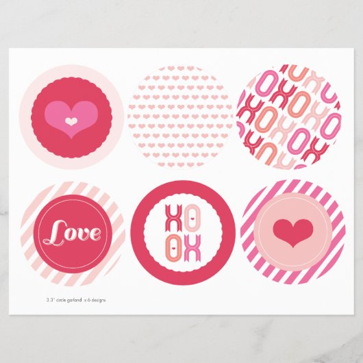 XOXO Valentine Party Garlands Banner Decke Set Flyer (Vorne)