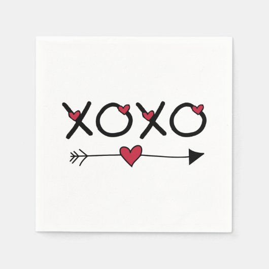 XOXO Valentine Serviette (Vorderseite)