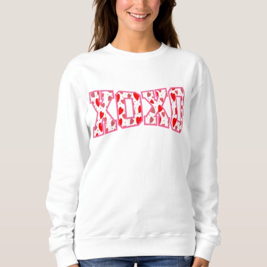 XOXO Valentine Typografie Sweatshirt (Vorderseite)