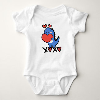XOXO Valentine's Day 2026 Cute Dino Baby Strampler