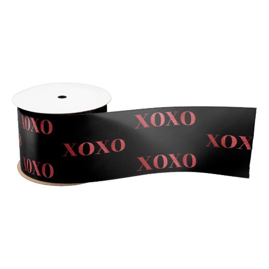XOXO valentine's day Chic black red glitter Satinband (Spule)