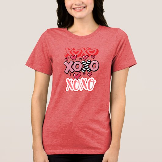 XOXO Valentine's Day Design Tri-Blend Shirt (Vorderseite)