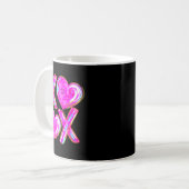 Xoxo Valentines Day Love Funny Coquette Bow Checke Kaffeetasse (Vorderseite Links)