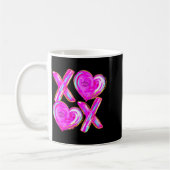 Xoxo Valentines Day Love Funny Coquette Bow Checke Kaffeetasse (Links)