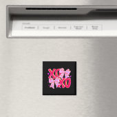 Xoxo Valentines Day Love Funny Coquette Bow Checke Magnet (In Situ (Geschirrspüler))