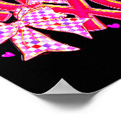Xoxo Valentines Day Love Funny Coquette Bow Checke Poster (Ecke)