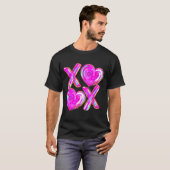 Xoxo Valentines Day Love Funny Coquette Bow Checke T-Shirt (Vorne ganz)