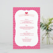 XOXO Valentine's Day Party Menu Decor Set (Stehend Vorderseite)