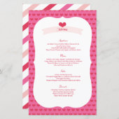 XOXO Valentine's Day Party Menu Decor Set (Vorne/Hinten)