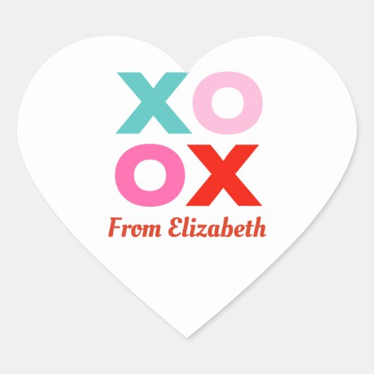 XOXO Valentines Heart Sticker (Vorderseite)