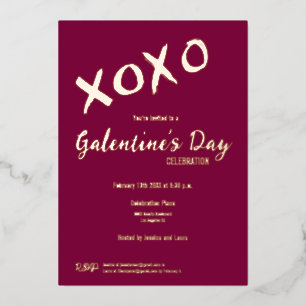 XOXO Valentines Party Galentine's Day Folien Feiertagskarte