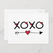 XOXO Valentinsgrüße Feiertagspostkarte (Vorne/Hinten)