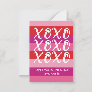 XOXO Valentinsgrußkarte für den Unterricht Mitteilungskarte