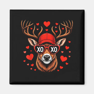 XOXO Valentinstag Bock Camo Hirsch Retro Jagd Jung Magnet