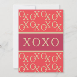 XOXO | Valentinstag Card Hot Pink Red Gold Feiertagskarte