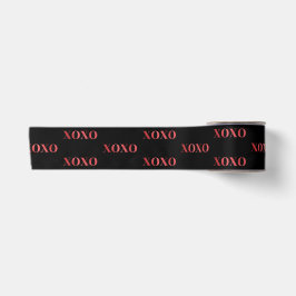 XOXO Valentinstag Chic Schwarz Rot Glitter Satinband