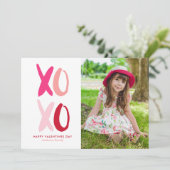 "XOXO"-Valentinstag-Foto Feiertagskarte (Stehend Vorderseite)