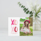 "XOXO"-Valentinstag-Foto Feiertagspostkarte (Stehend Vorderseite)