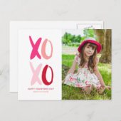 "XOXO"-Valentinstag-Foto Feiertagspostkarte (Vorne/Hinten)
