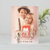 XOXO Valentinstag Foto Folien Feiertagskarte (Stehend vorne)