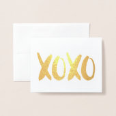 XOXO Valentinstag Foto Folienkarte (Vorderseite mit Umschlag)